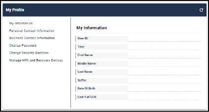  profile - my information screen