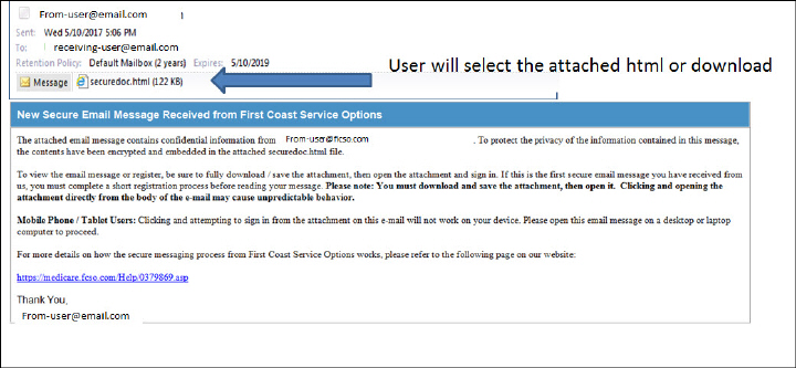 .select attachment in email