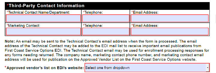 Third-party contact information