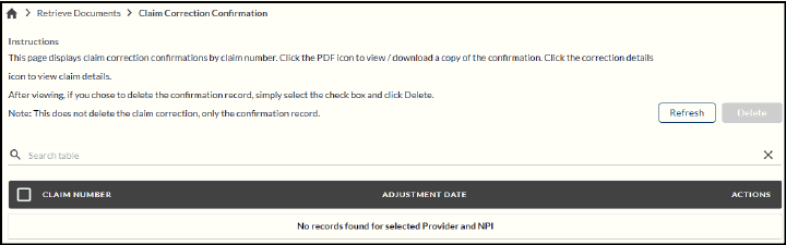 aim correction confirmation screen