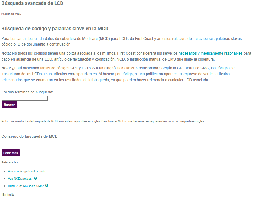 Búsqueda avanzada de LCD