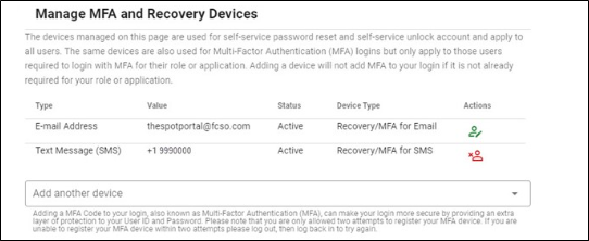 Administrar MFA y dispositivos de recuperación