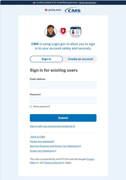 sign-in for existing users