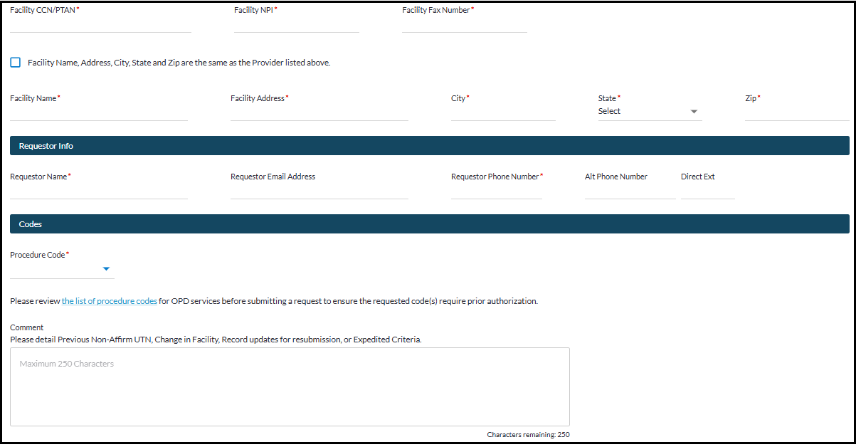 prior authorization request screen 2