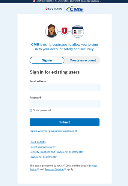 login.gov sign-in page