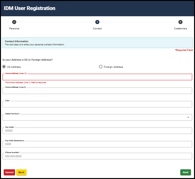 dirección de inscripción dd IDM