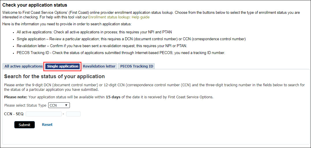 Single application