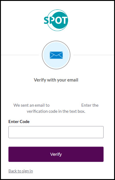 verification code screen