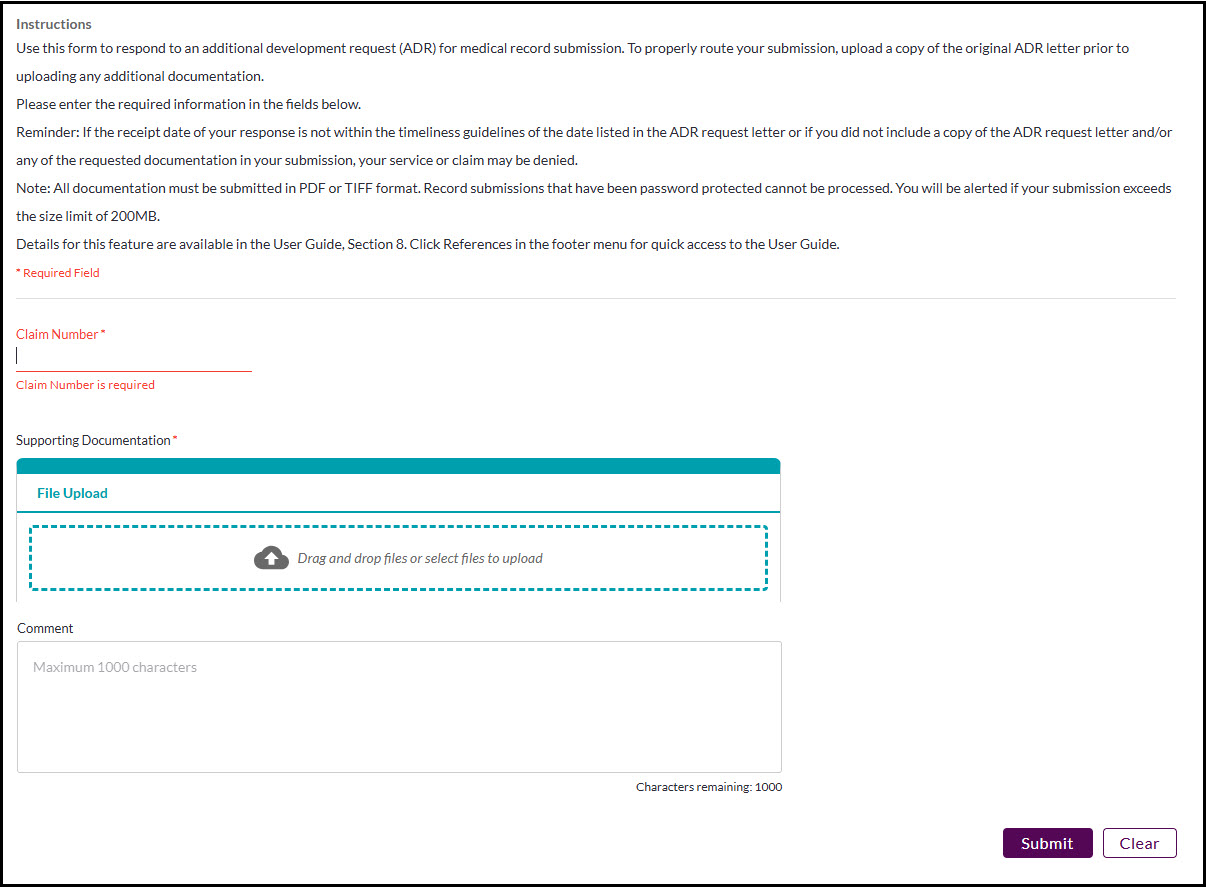 submit medical records