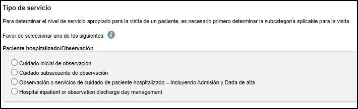   Tipo de servicio