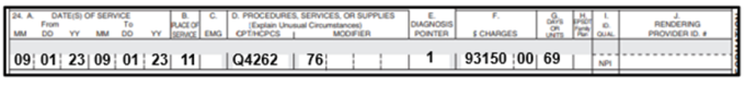 Claim 4 of 4 Block 24 billing