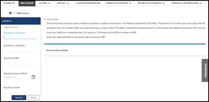 MBI Lookup Input