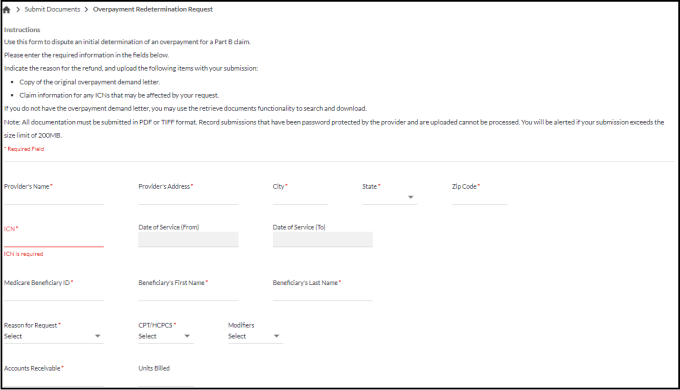 Part B – Overpayment Redetermination Request 1