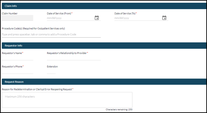 Part A – Redetermination Request (2)