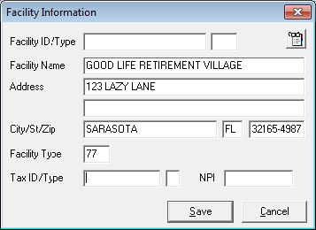 Facility info