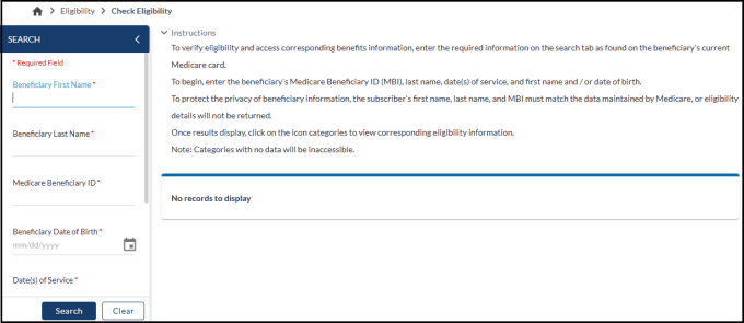 Check Eligibility page