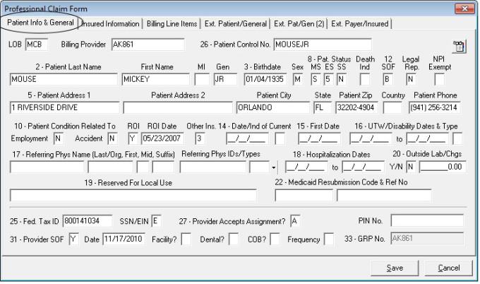 Ingreso de una reclamación - Medicare como primario