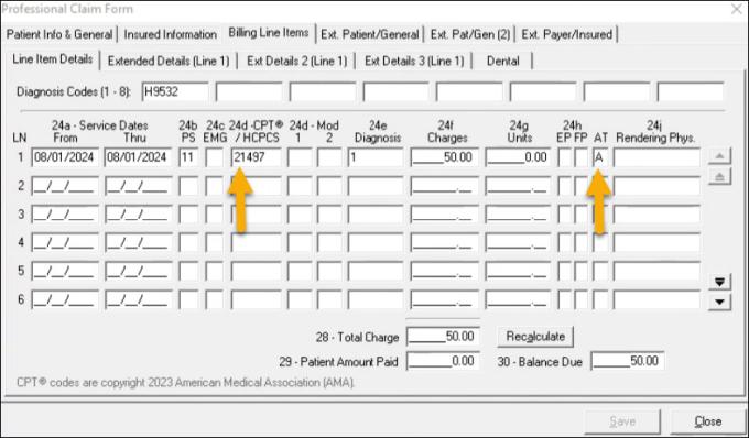 Elemento de línea: dental