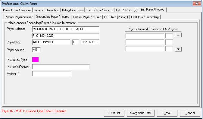 Errores de validación de MSP cont.