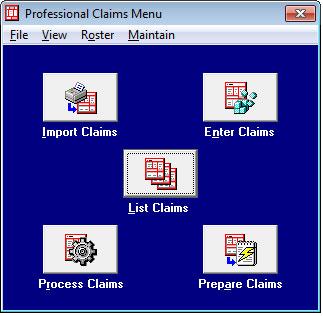 Menú de reclamaciones