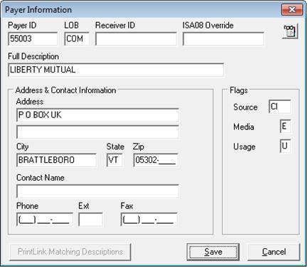 Payer information