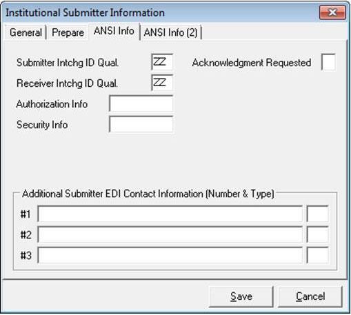 Información de remitente de ANSI