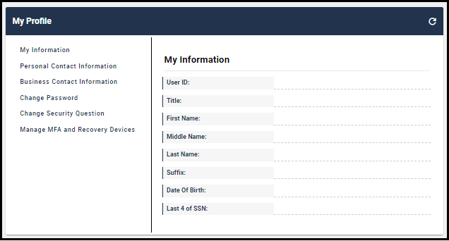 Pantalla de mi perfil - mi información