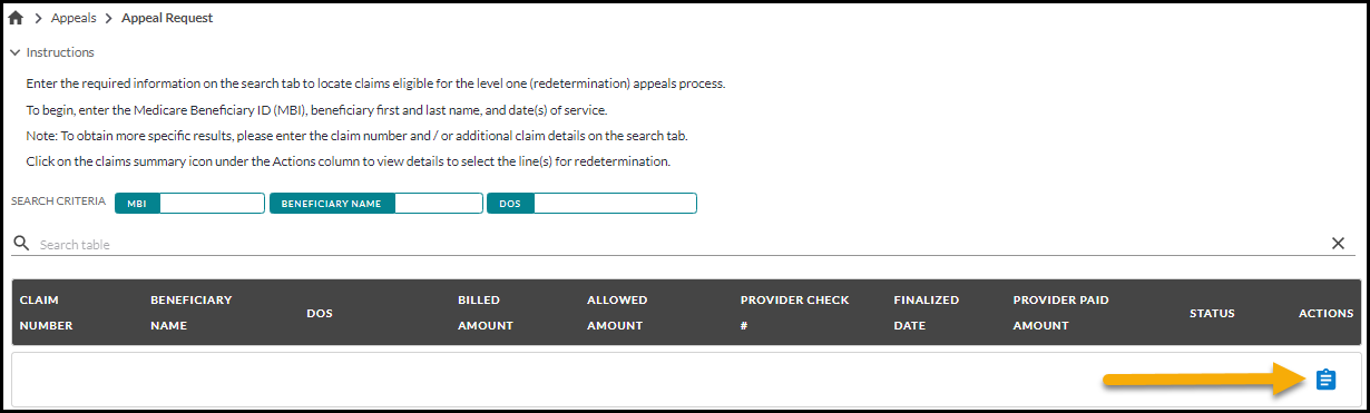 Part B – Appeals request search results