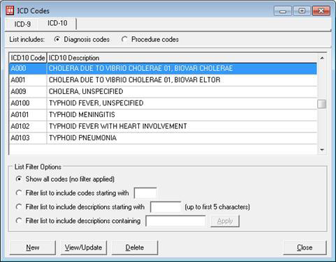 Información de código ICD de PC-ACE