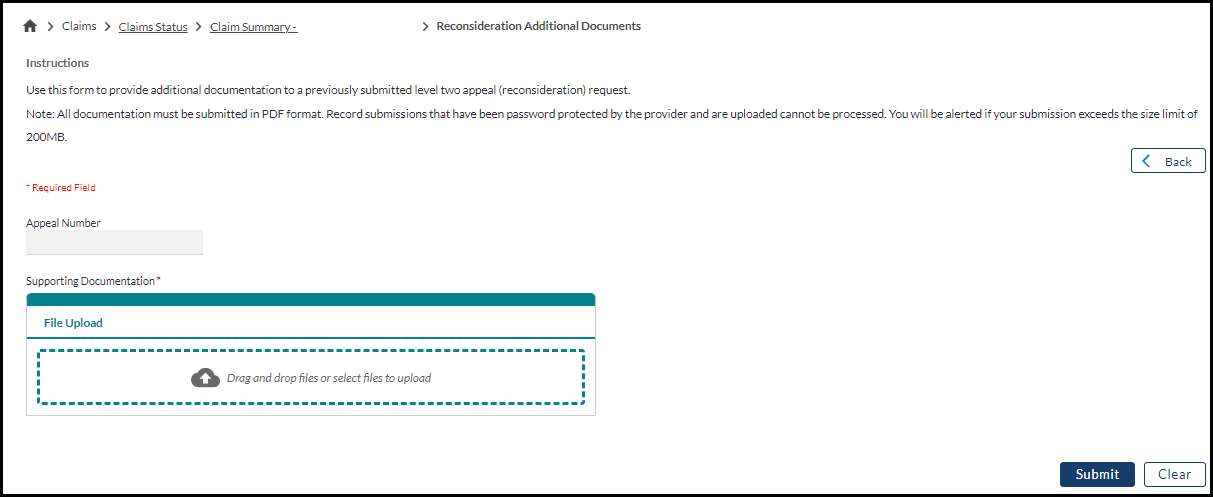 Part A – Reconsideration Additional Documentation (2)