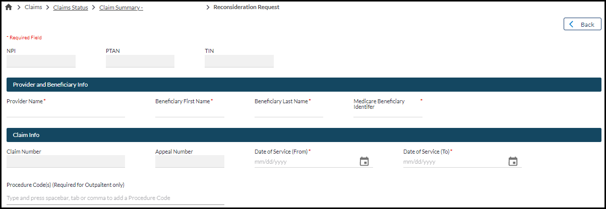 Part A – Reconsideration Request (1)