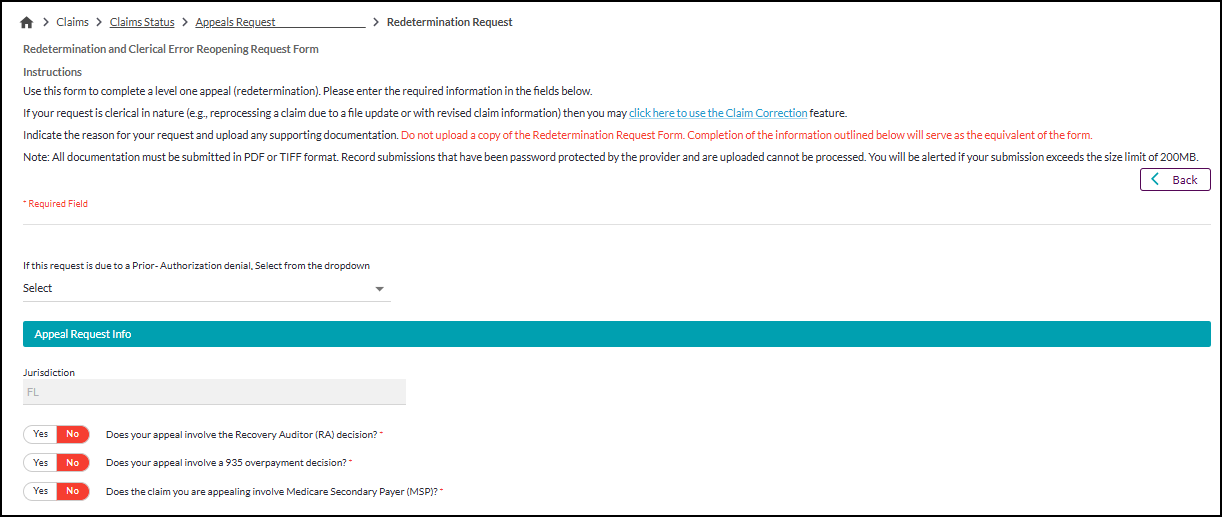 Part B – Redetermination request form 1